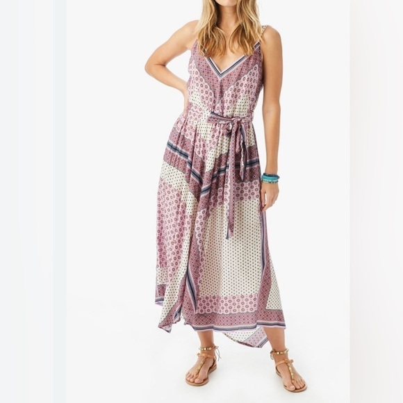 Xirena Karolina DressTie Asymmetric Hem Patchwork Calico Handkerchief XS 1226 - Picture 1 of 7